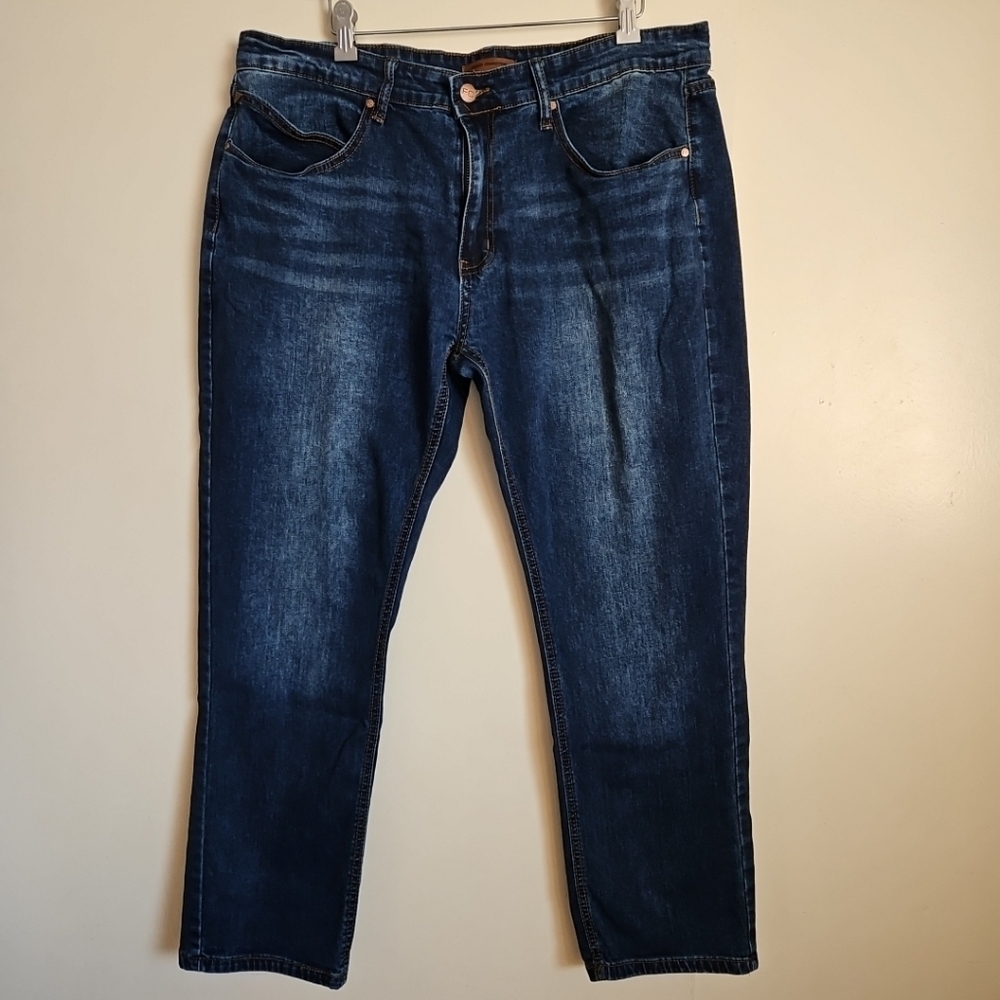 French Connection Savile Slim Fit Jeans Dark Blue Wash Size 38X30